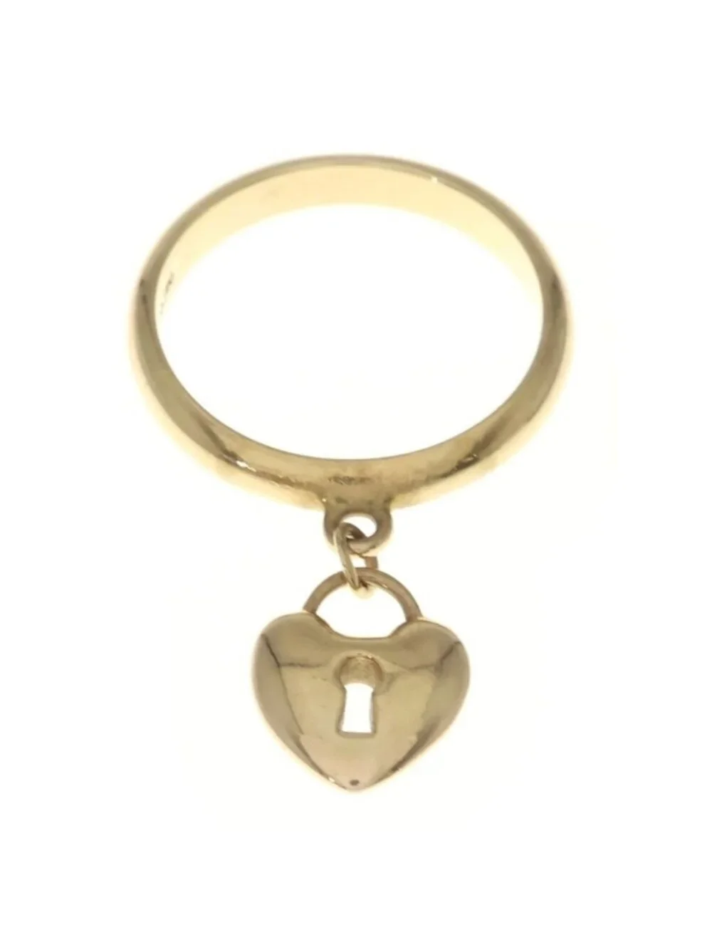 Tiffany & Co Heart Lock Charm Ring Pink Gold PG